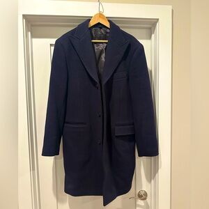 J. Crew Navy Ludlow Topcoat in Heavyweight Wool Twill - 38R